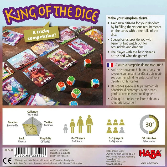 King of the Dice - Dice-Based Fantasy Card Game for Adults, Family, and Children (2-5 Players, Ages 8+) - HABA