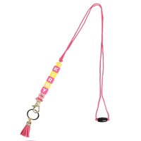 Kirby - Beaded Charm Lanyard (Pink & Yellow) - Bioworld- Image 1