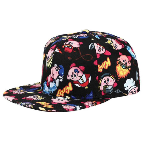Kirby - Powered Up Snapback Hat (All Over Print, Sublimated, Flat Bill) - Bioworld