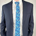 Light Blue Floral Dice Pattern Premium Necktie (Handmade, 100% Silk) - Adventurer's Forge