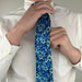Light Blue Floral Dice Pattern Premium Necktie (Handmade, 100% Silk) - Adventurer's Forge