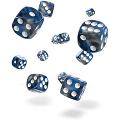 Liquid Steel D6 Dice Set (36 Dice, 12mm, Blue & Gray) - Oakie Doakie Dice