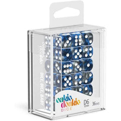 Liquid Steel D6 Dice Set (36 Dice, 12mm, Blue & Gray) - Oakie Doakie Dice