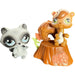 Littlest Pet Shop - Chipmunk & Raccoon Bobble-Head Figure Set - Hasbro - Sweet 'N Neat Pets Series (195-196)