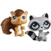 Littlest Pet Shop - Chipmunk & Raccoon Bobble-Head Figure Set - Hasbro - Sweet 'N Neat Pets Series (195-196)