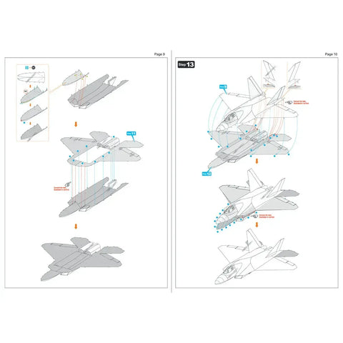 Lockheed Martin - F-22 Raptor Plane Figure Model Kit (1:137 Scale, Steel, Moderate Difficulty) - Fascinations - Metal Earth Series