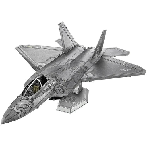 Lockheed Martin - F-22 Raptor Plane Figure Model Kit (1:137 Scale, Steel, Moderate Difficulty) - Fascinations - Metal Earth Series