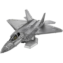 Lockheed Martin - F-22 Raptor Plane Figure Model Kit (1:137 Scale, Steel, Moderate Difficulty) - Fascinations - Metal Earth Series