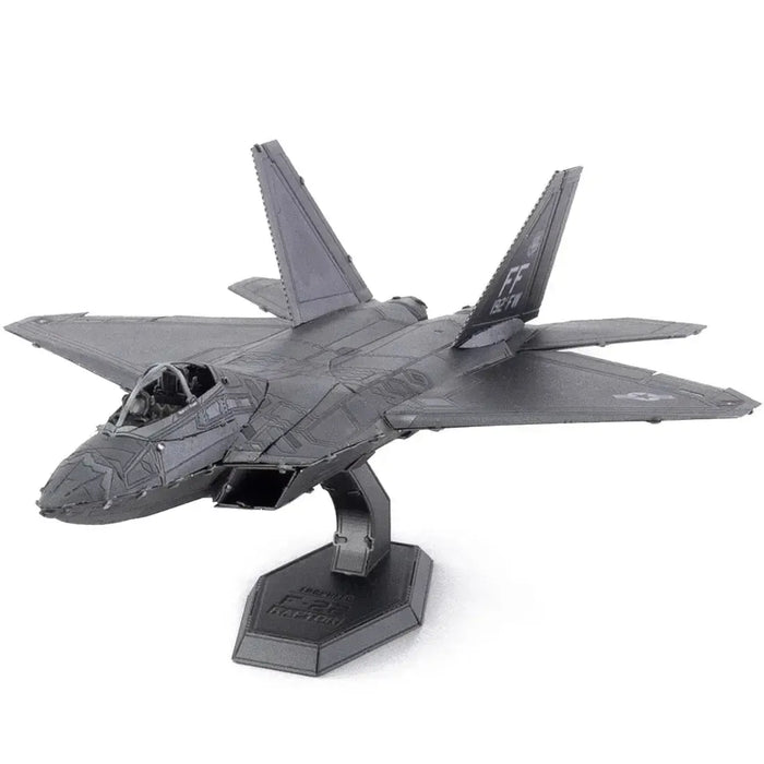 Lockheed Martin - F-22 Raptor Plane Figure Model Kit (1:137 Scale, Steel, Moderate Difficulty) - Fascinations - Metal Earth Series