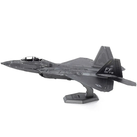 Lockheed Martin - F-22 Raptor Plane Figure Model Kit (1:137 Scale, Steel, Moderate Difficulty) - Fascinations - Metal Earth Series