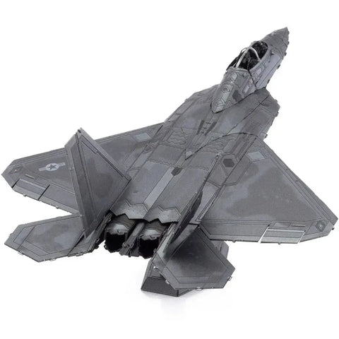Lockheed Martin - F-22 Raptor Plane Figure Model Kit (1:137 Scale, Steel, Moderate Difficulty) - Fascinations - Metal Earth Series