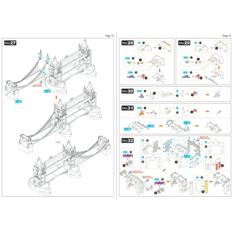 London Tower Bridge 3D Figure Model Kit (1:739 Scale, Steel, Moderate Difficulty) - Fascinations - Metal Earth Premium Series - (2023) - Image 13