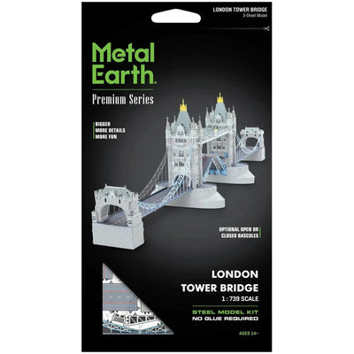 London Tower Bridge 3D Figure Model Kit (1:739 Scale, Steel, Moderate Difficulty) - Fascinations - Metal Earth Premium Series - (2023)