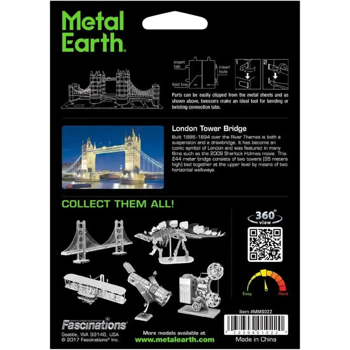 London Tower Bridge Figure Model Kit (Steel, Moderate Difficulty) - Fascinations - Metal Earth Series