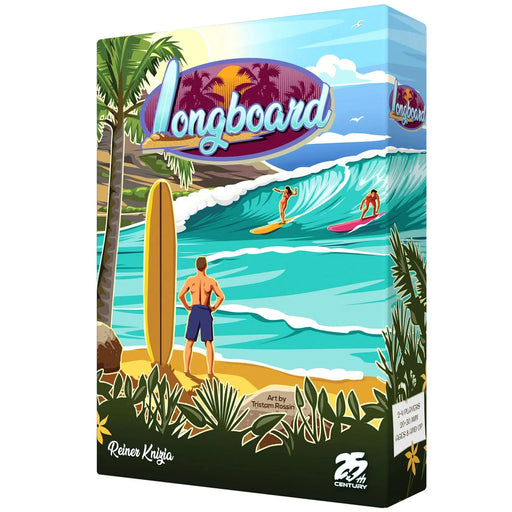 Longboard - Tile Placement Racing Card Game for Family, and Adults (2-4 Players, Ages 8+) - 25th Century Games
