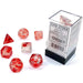 Luminary Red/Silver Dice Set (7 Dice, Polyhedral) - Chessex - Nebula Series