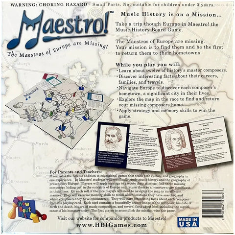 Maestro! - Strategy Music Board Game for Adults, Family, and Children (2-4 Players, Ages 8+) - How ‘Bout It Games