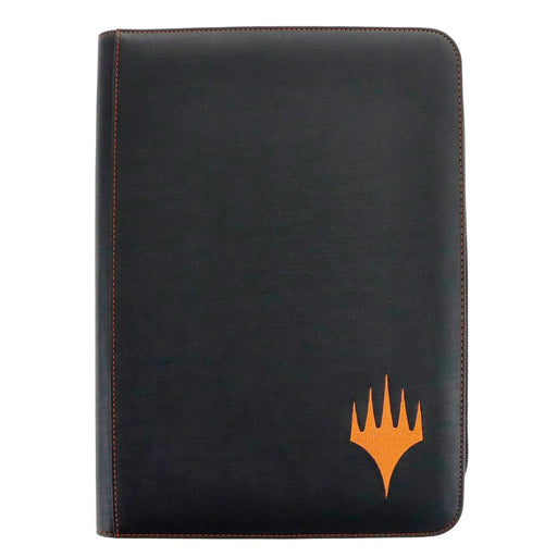 mtg card binder TIANREN 9 Pocket, 3D PU Leather Album with Zipper, 360 Side Loading Pockets for TCG, MTG, Lorcana, Other Collectible Cards, Trading Card Game Protective Folder Album (Reddish Brown) Business Cards mtg card binder Mana 8