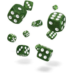 Marble Green D6 Dice Set (36 Dice, 12mm) - Oakie Doakie Dice