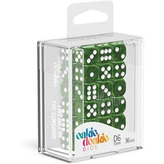 Marble Green D6 Dice Set (36 Dice, 12mm) - Oakie Doakie Dice