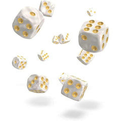 Marble White D6 Dice Set (36 Dice, 12mm) - Oakie Doakie Dice