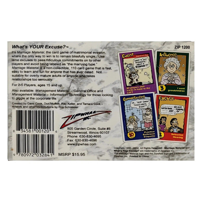 Marriage Material - The Card Game of Matrimonial Evasion - Zipwhaa