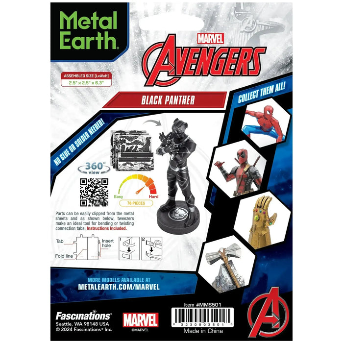 Marvel: Avengers - Black Panther Figure Model Kit (Steel, Moderate Difficulty) - Fascinations - Metal Earth Series - (2024)