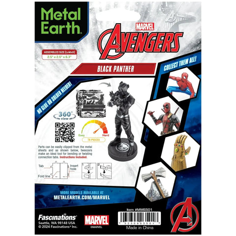 Marvel: Avengers - Black Panther Figure Model Kit (Steel, Moderate Difficulty) - Fascinations - Metal Earth Series - (2024)