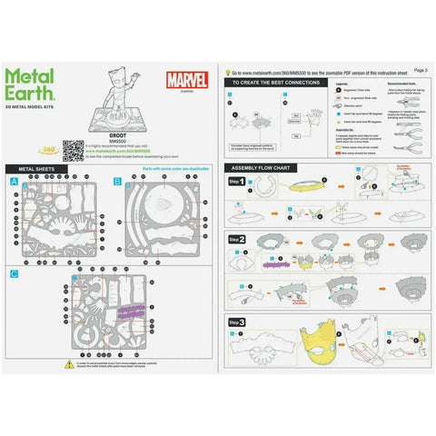 Marvel [Avengers: The Infinity Saga] - Groot Figure Model Kit (Steel, Moderate Difficulty) - Fascinations - Metal Earth Series - Image 8