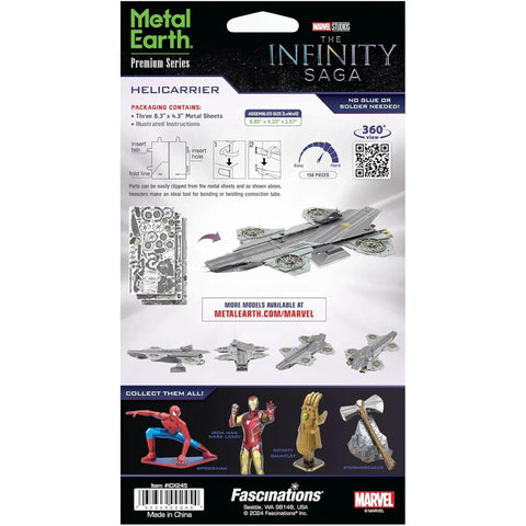 Marvel [Avengers: The Infinity Saga] - Helicarrier Vehicle 3D Figure Model Kit (Steel, Hard Difficulty) - Fascinations - Metal Earth Premium Series - (2024)
