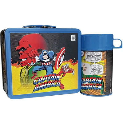 Marvel [Captain America] - Retro Comic Book Art Lunchbox & Beverage Container Set - Surreal Entertainment - PREVIEWS Exclusive Series