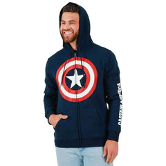 Marvel - Captain America Shield Logo Zip-Up Hoodie - Bioworld