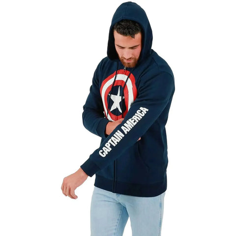 Marvel - Captain America Shield Logo Zip-Up Hoodie - Bioworld - Image 3