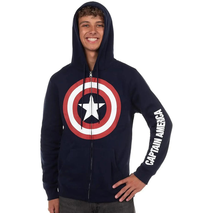 Marvel - Captain America Shield Logo Zip-Up Hoodie - Bioworld