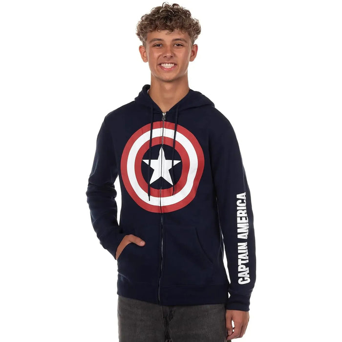 Marvel - Captain America Shield Logo Zip-Up Hoodie - Bioworld