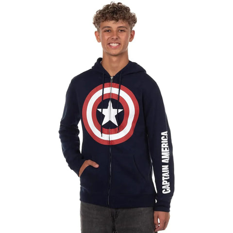 Marvel - Captain America Shield Logo Zip-Up Hoodie - Bioworld - Image 6