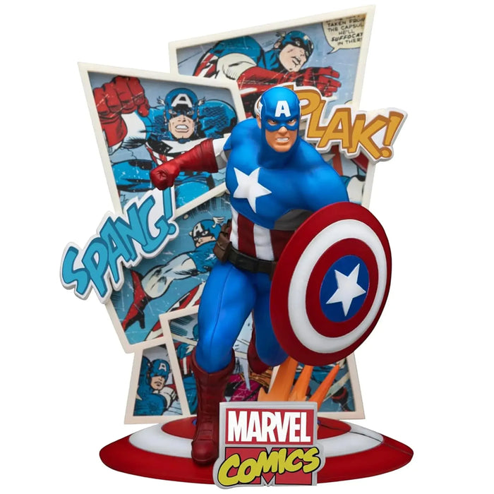 Marvel Comics - Captain America Statue Figure (6", PVC) - Beast Kingdom - D-Stage Series (DS-086)...