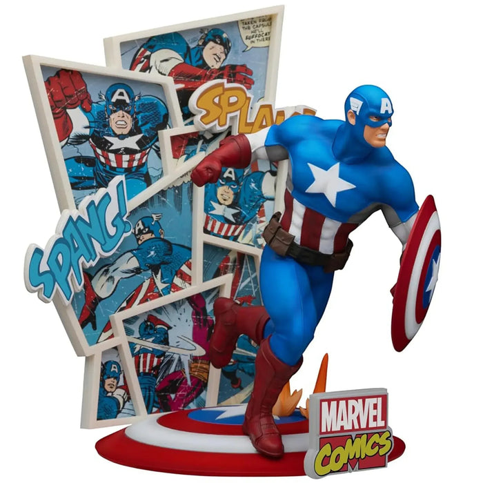 Marvel Comics - Captain America Statue Figure (6", PVC) - Beast Kingdom - D-Stage Series (DS-086)...
