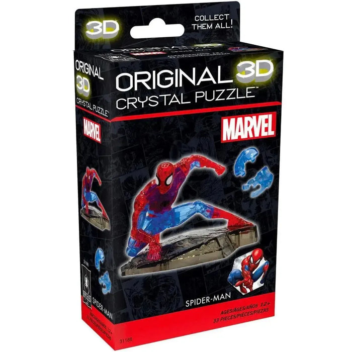 Marvel [Spider-Man] - Superhero Landing Spider-Man Figure 3D Crystal Puzzle (Translucent) - University Games - Bepuzzled Series