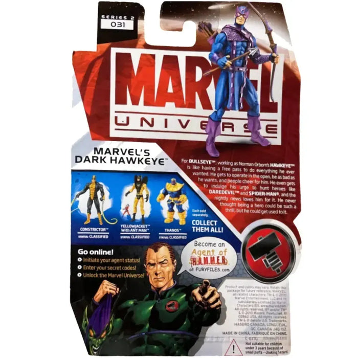 Marvel Universe - Bullseye Dark Hawkeye Action Figure (3.75") - Hasbro - Marvel Universe Series 5 (012) - (2013)