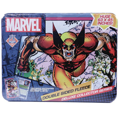 Marvel: X-Men - 1992 Wolverine Trading Card Blanket & Tin (Fleece, 63"x45") - Surreal Entertainment - San Diego Comic-Con SDCC 2023 Exclusive