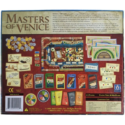 Masters of Venice - Economic Civilization Board Game for Adults (2-5 Players, Ages 15+) - R&R Games