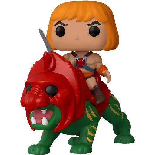 Masters of the Universe - Flocked He-Man on Battle Cat Figure - Funko - Pop! Rides Series (84), Target Con 2022 Edition