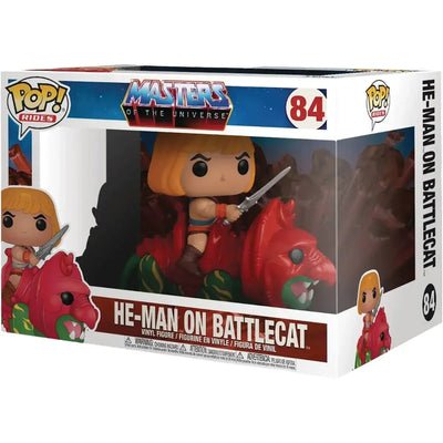 Masters of the Universe - Flocked He-Man on Battle Cat Figure - Funko - Pop! Rides Series (84), Target Con 2022 Edition