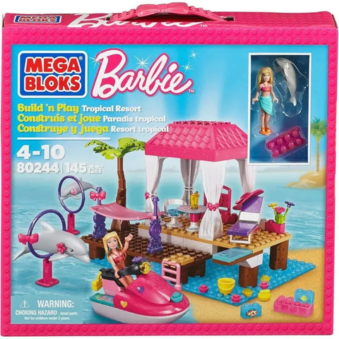 Mega Bloks [Barbie] - Tropical Resort Building Set - Build 'n Play Series (80244)