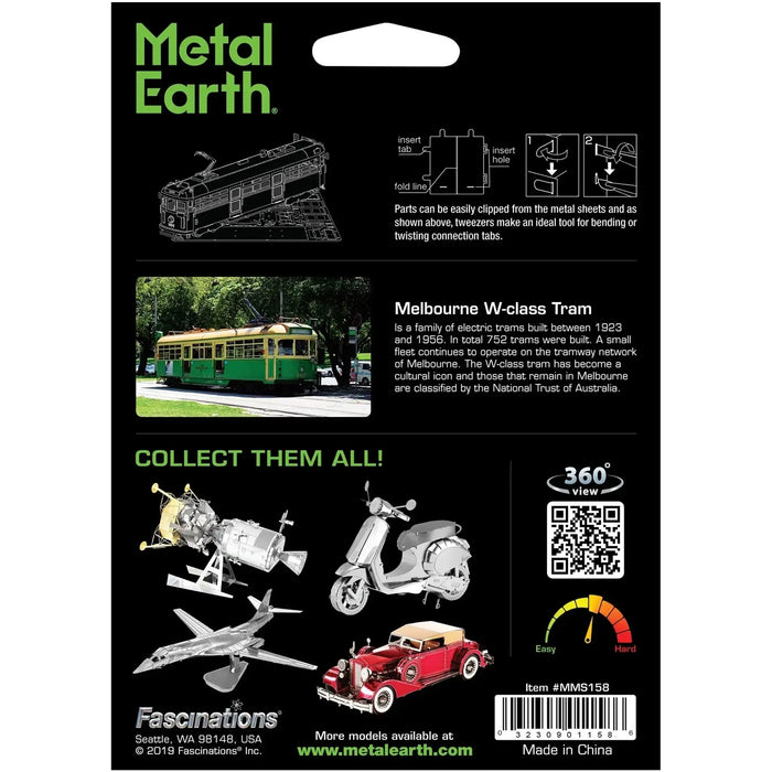 Melbourne W-Class Tram (Colored) Transit Car 3D Figure Model Kit (Steel, Moderate Difficulty) - Fascinations - Metal Earth Series - (2022)