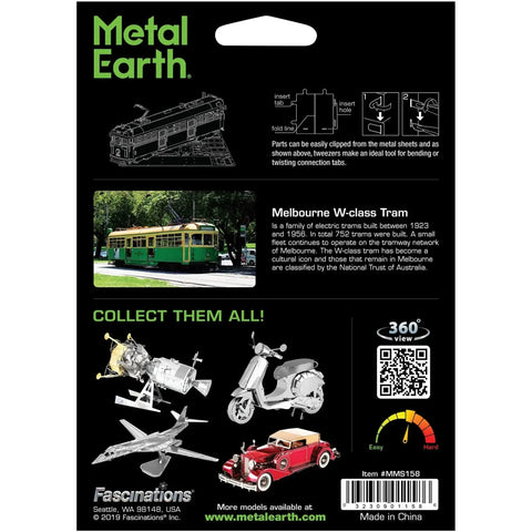 Melbourne W-Class Tram (Colored) Transit Car 3D Figure Model Kit (Steel, Moderate Difficulty) - Fascinations - Metal Earth Series - (2022) - Image 3