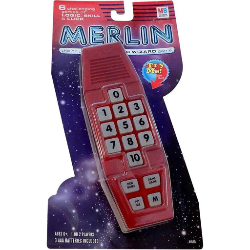 Merlin - Solo Puzzle Electronic Handheld Game for Family, Adults, and Children (1-2 Players, Ages 6+) - Hasbro [Milton Bradley] - (2003)