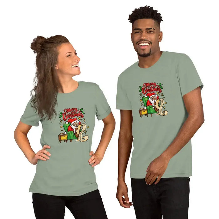 Merry Christmas Santa T-Shirt - Classic Holiday Graphic Tee