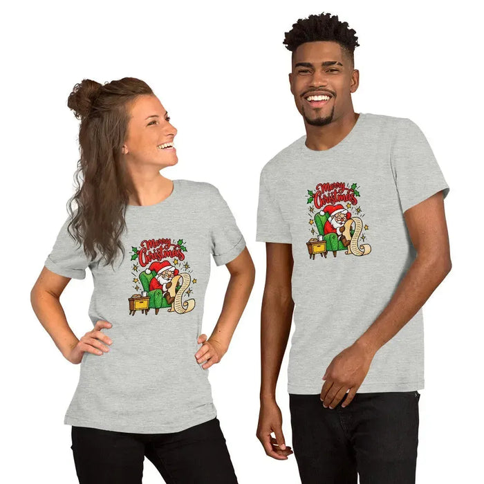Merry Christmas Santa T-Shirt - Classic Holiday Graphic Tee